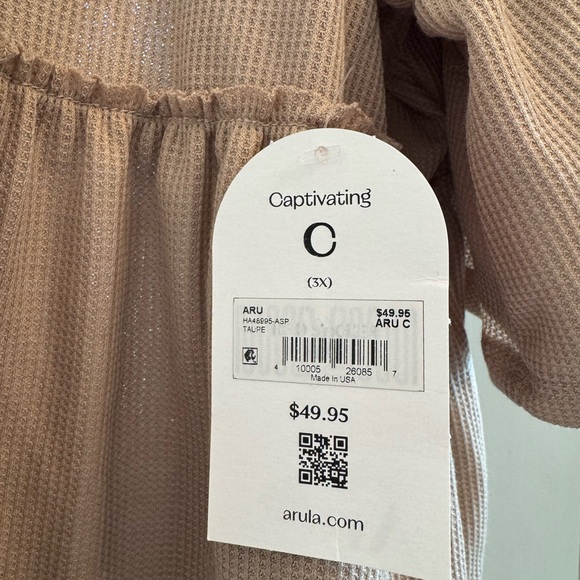 ARULA Taupe Ruffle Sleeve Blouse - Picture 3 of 3